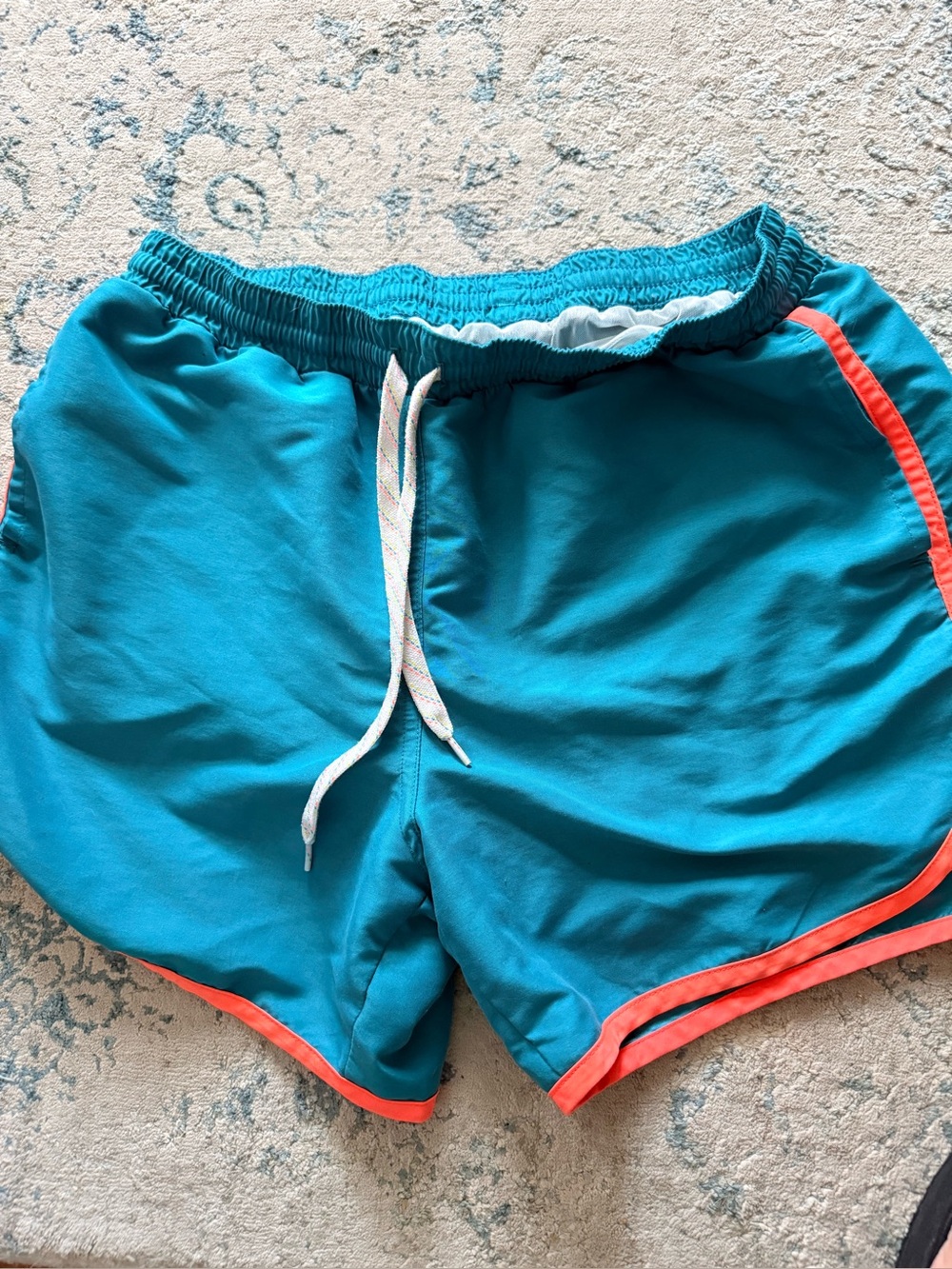Chubbies Lined 5” Inseam Swim Trunks Teal  Orange